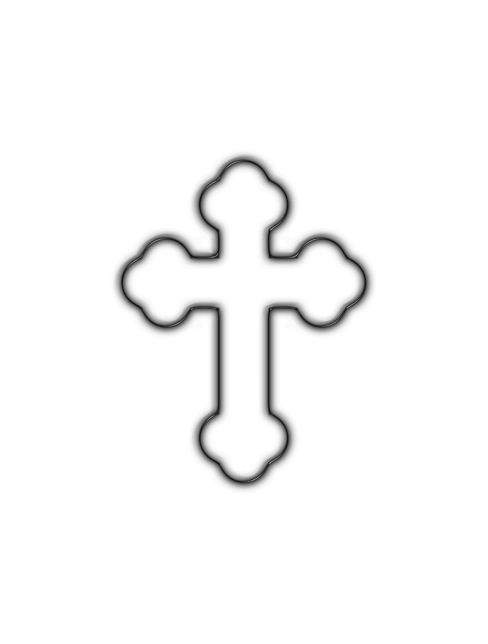 Cross black and white christian religious vector graphic clipart