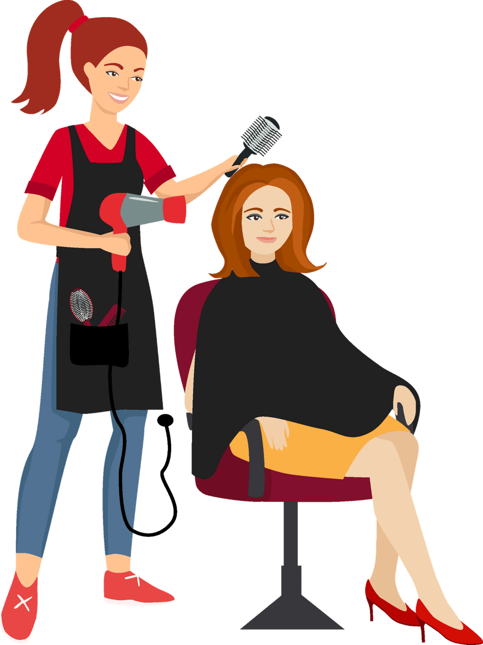 Brush hair hairdresser vector clipart images 3