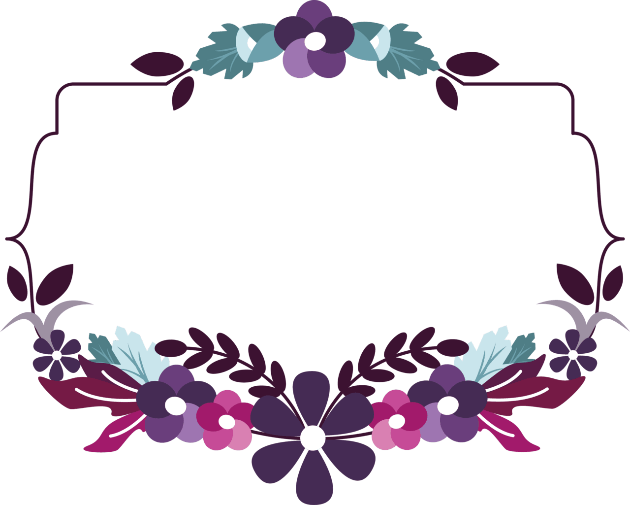 Floral border pin page clipart vector 2