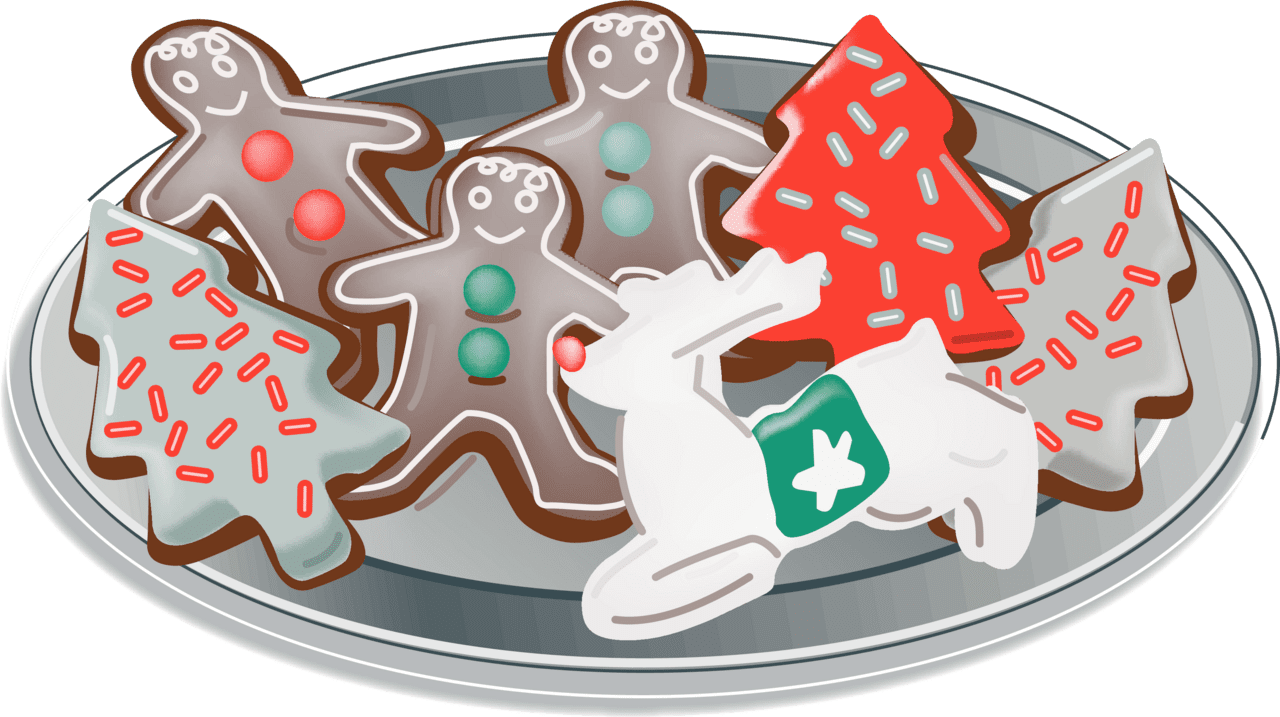 Clipart plate of christmas cookie logo
