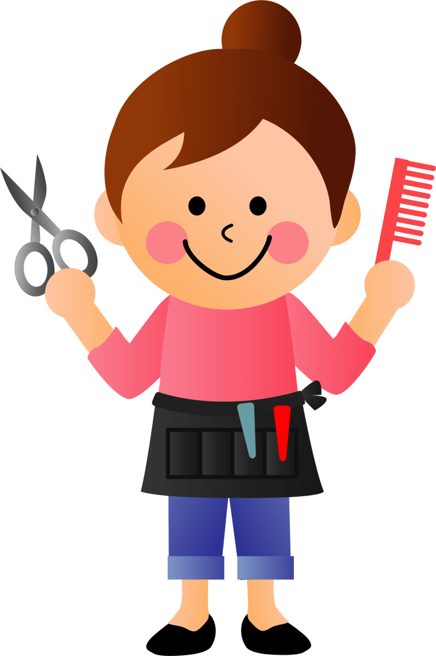 Brush hair beautician hairdresser woman vector clipart images