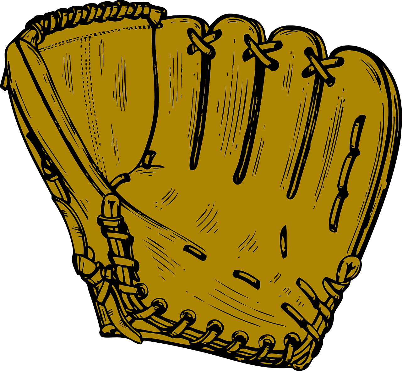 Baseball glove leather stitch vector graphic clipart