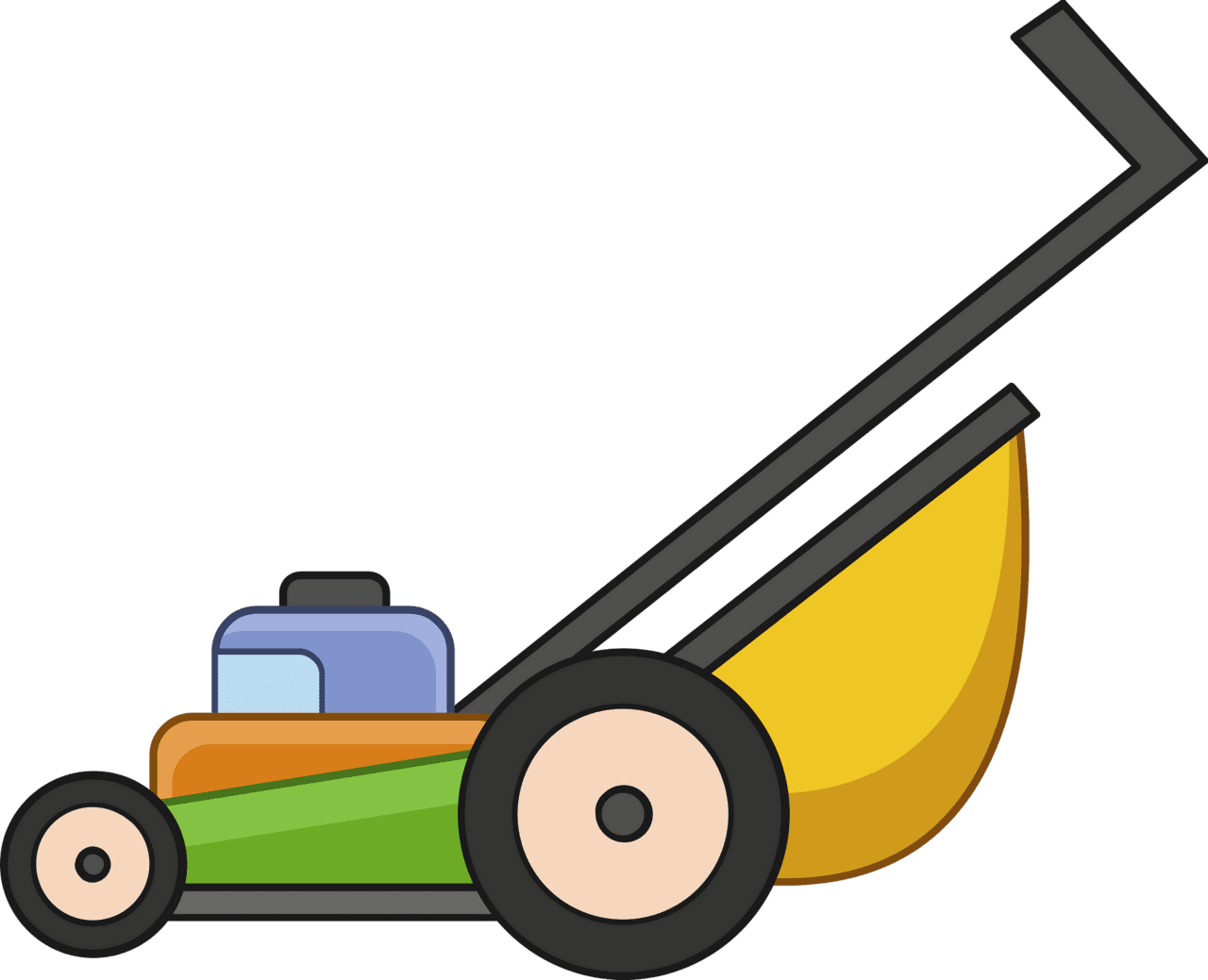 Mowing grass lawn mower vector clipart images 3