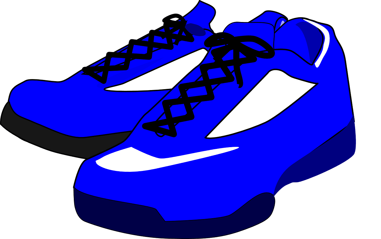 Gym shoes blue sneakers vector graphic clipart