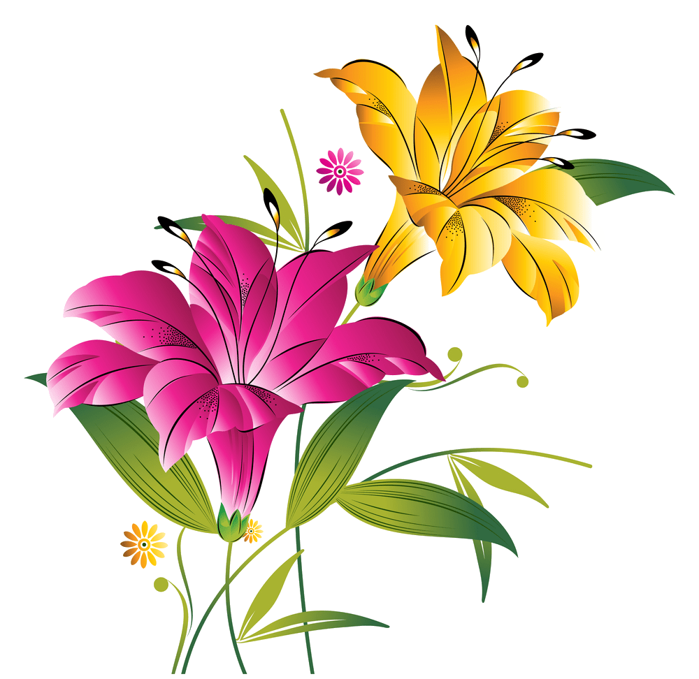 Flower outline pin page clipart vector 2