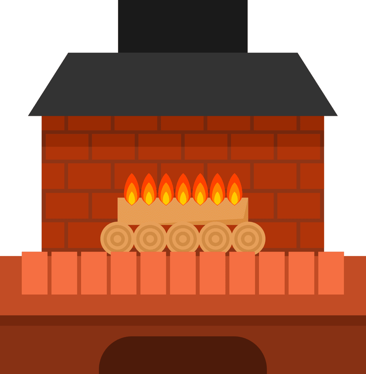 Home fireplace vector clipart images