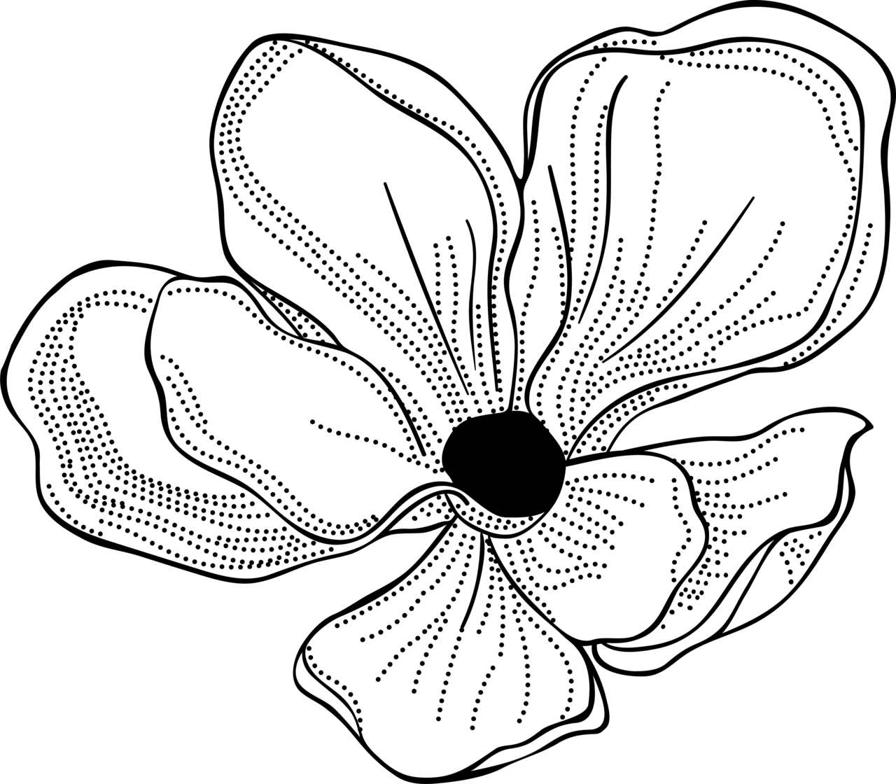 Flower outline pin page clipart photo 2