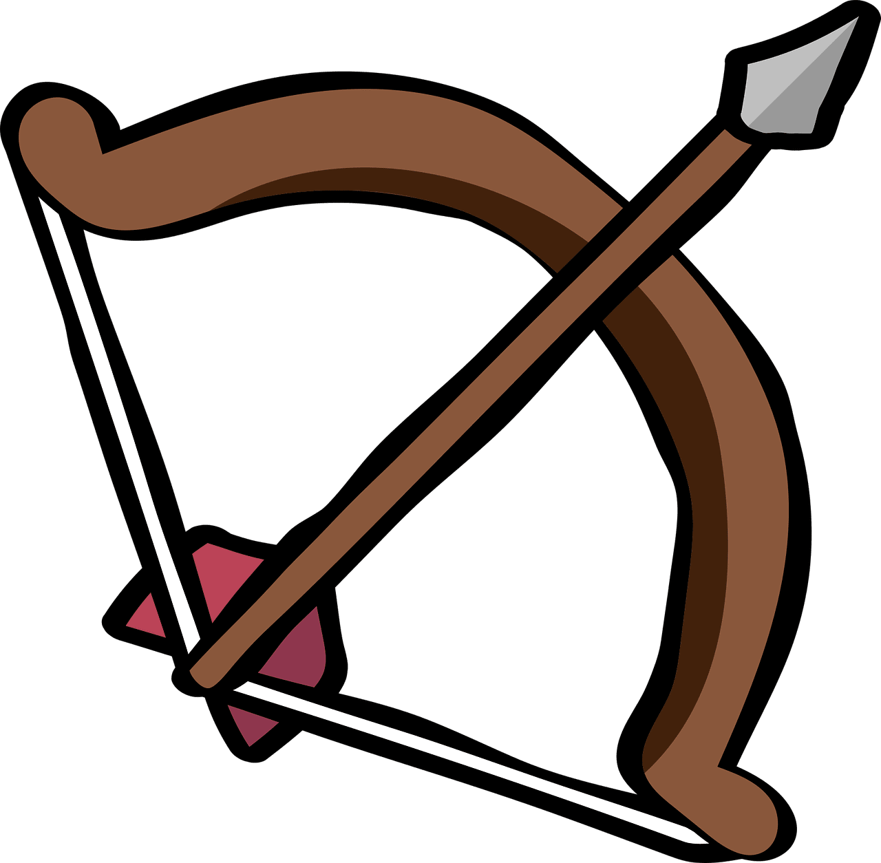 Over bow and arrow vectors clipart