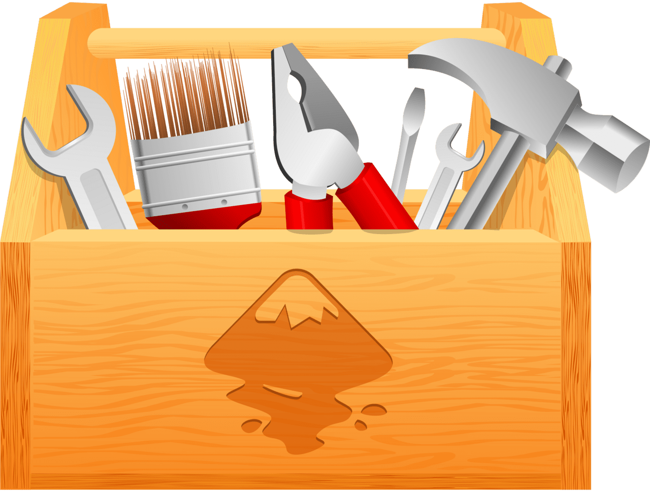 Tools toolbox wood full of vector clipart images