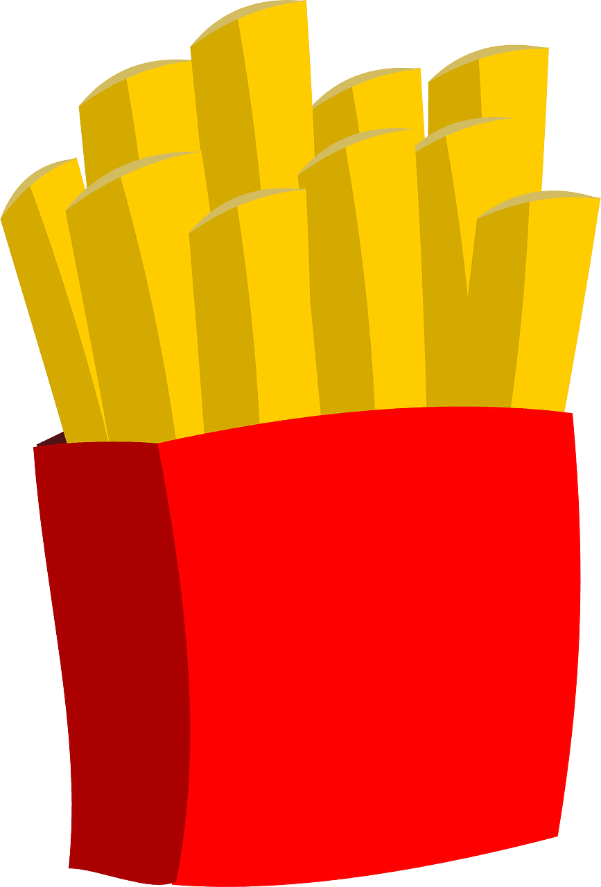 French fries chips food vector graphic clipart