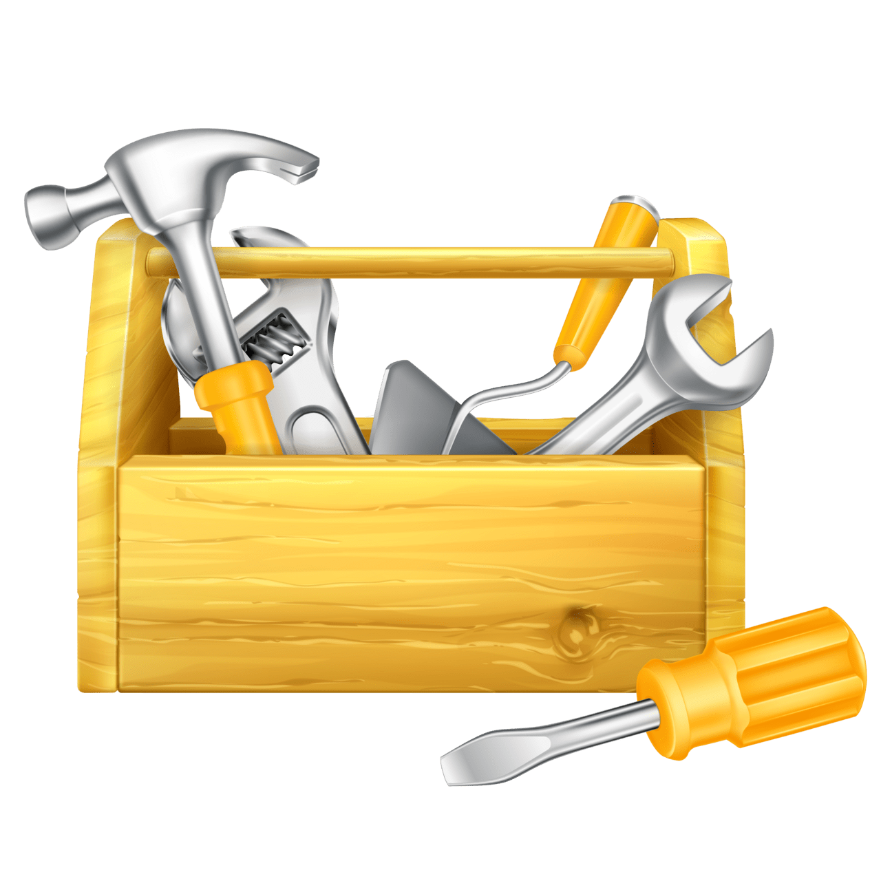 Tools toolbox wooden with vector clipart