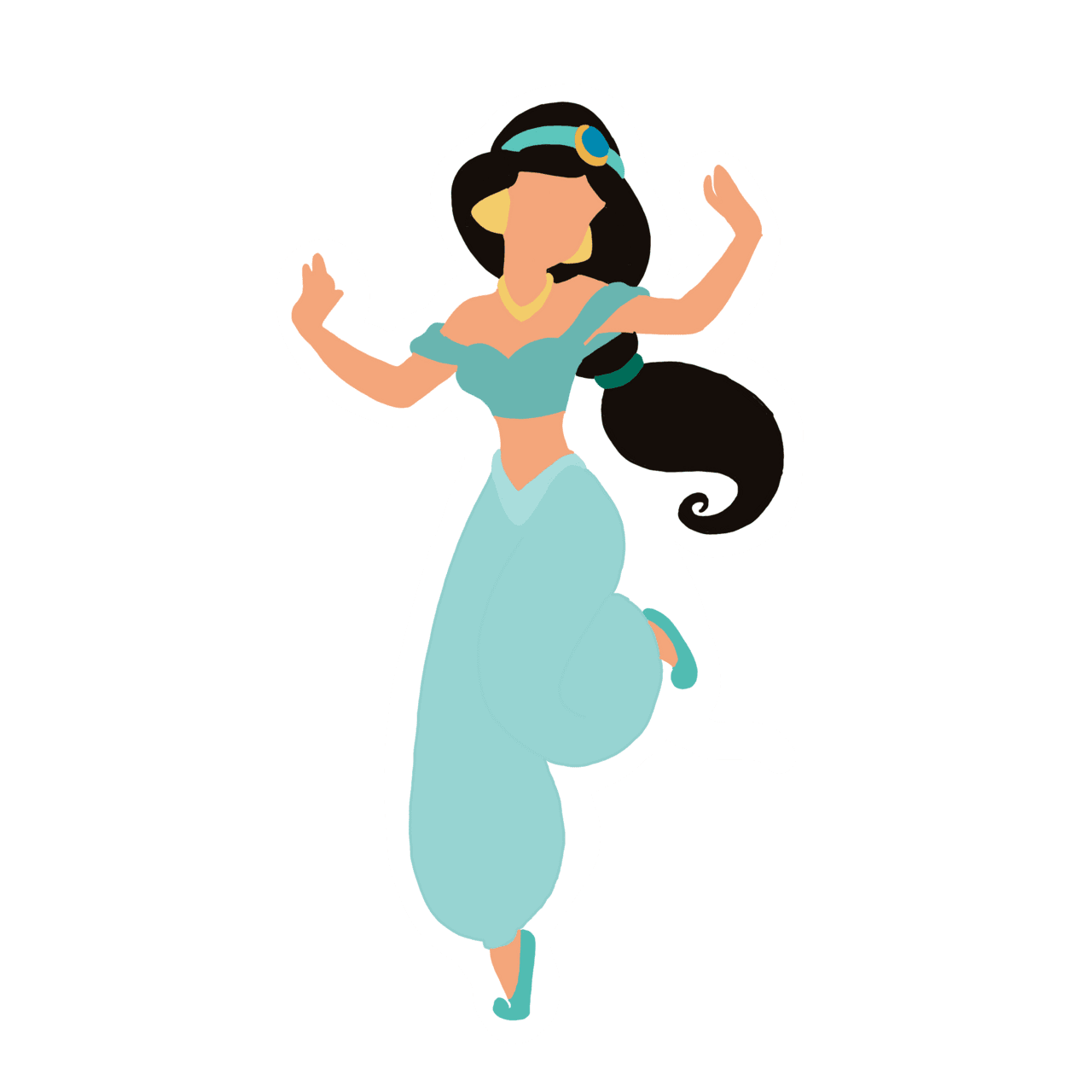 Disney princess jasmine sticker clipart picture