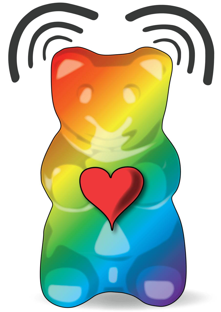 Colorful gummy bear background clipart