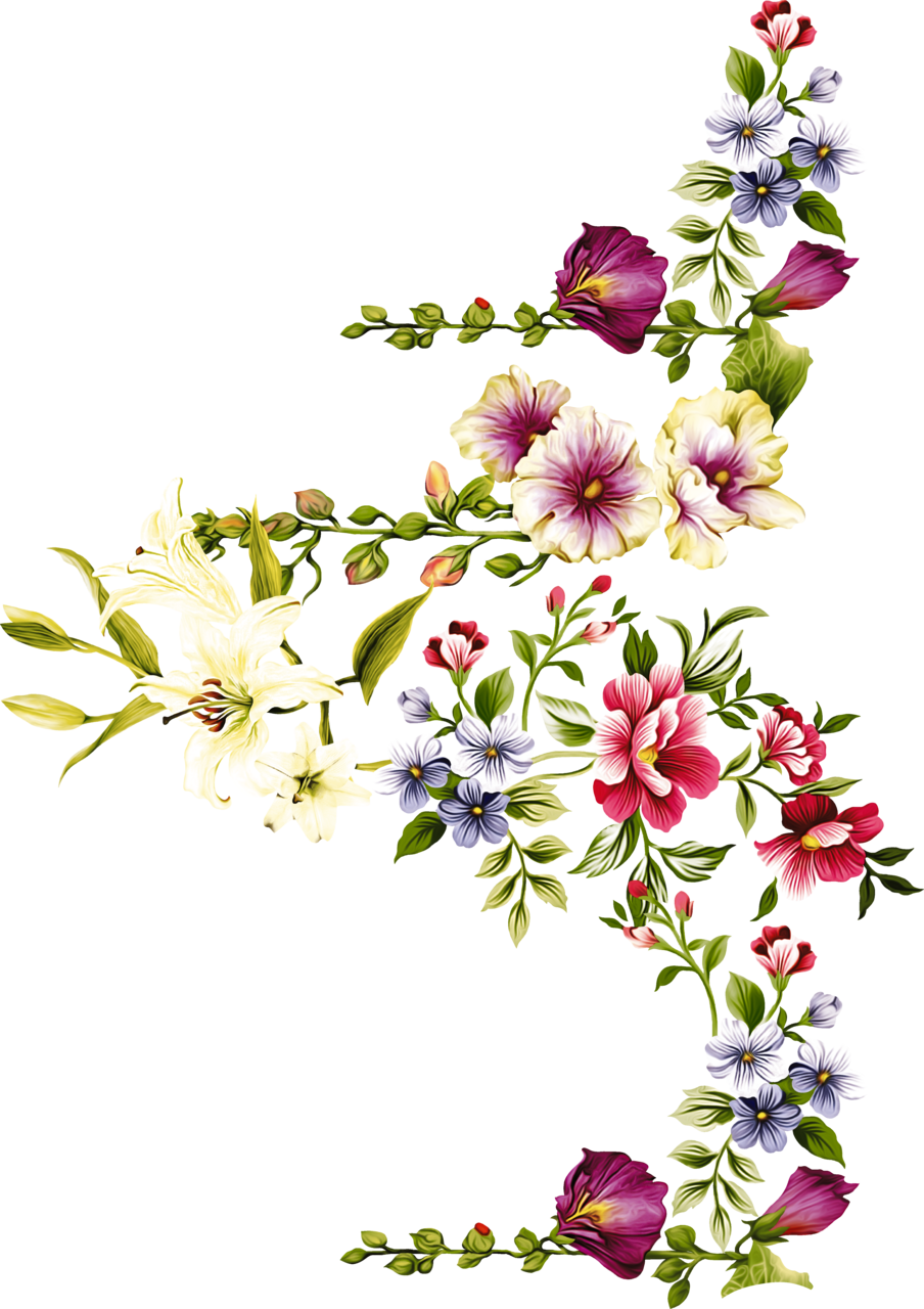 Floral border pin page clipart clip art 4