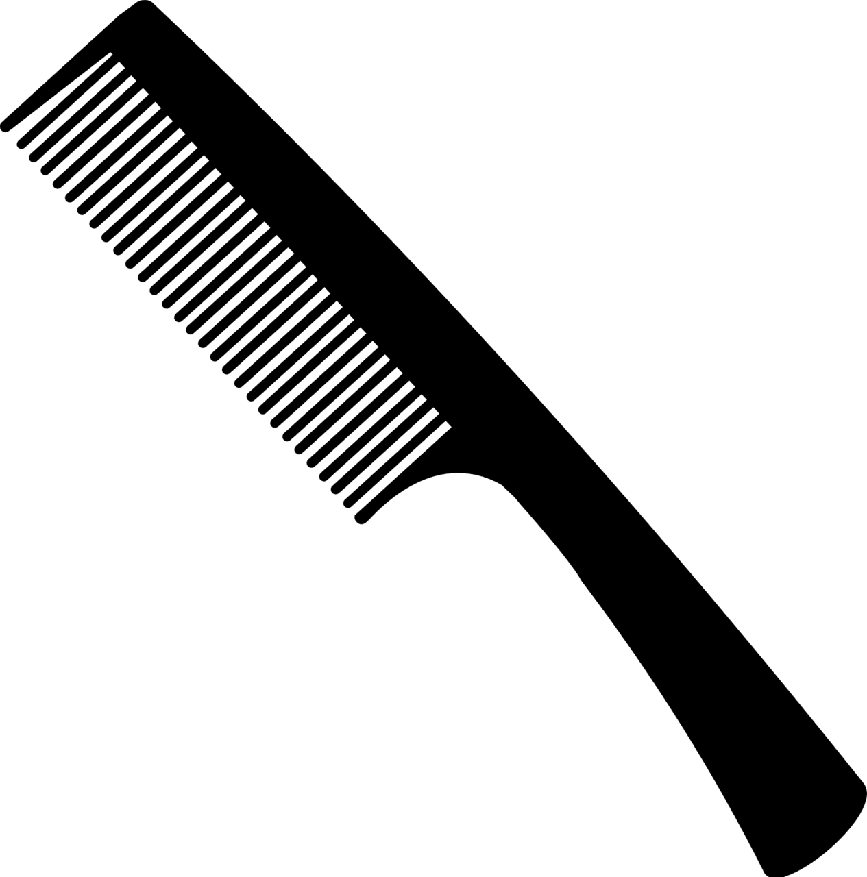 Brush hair vector clipart images 9