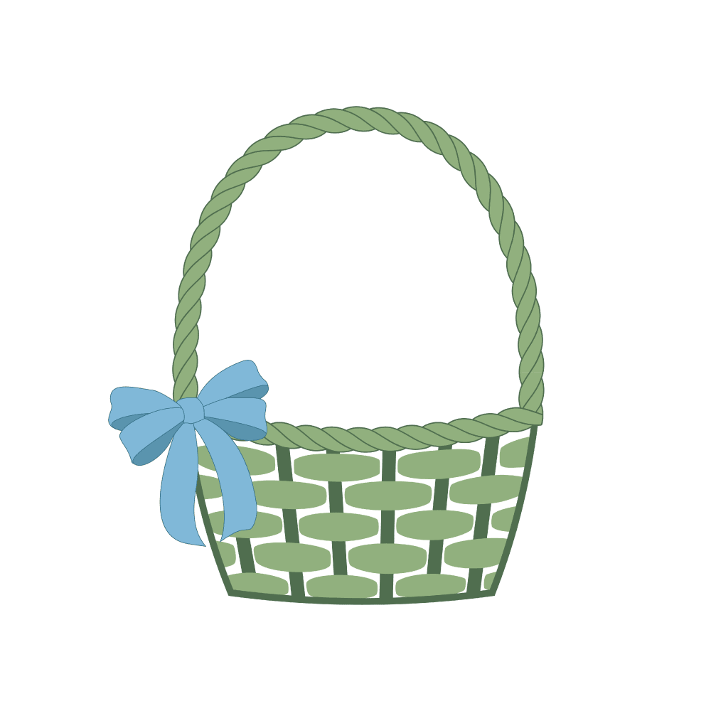 Easter basket brookhaven for print shuler studio clipart vector