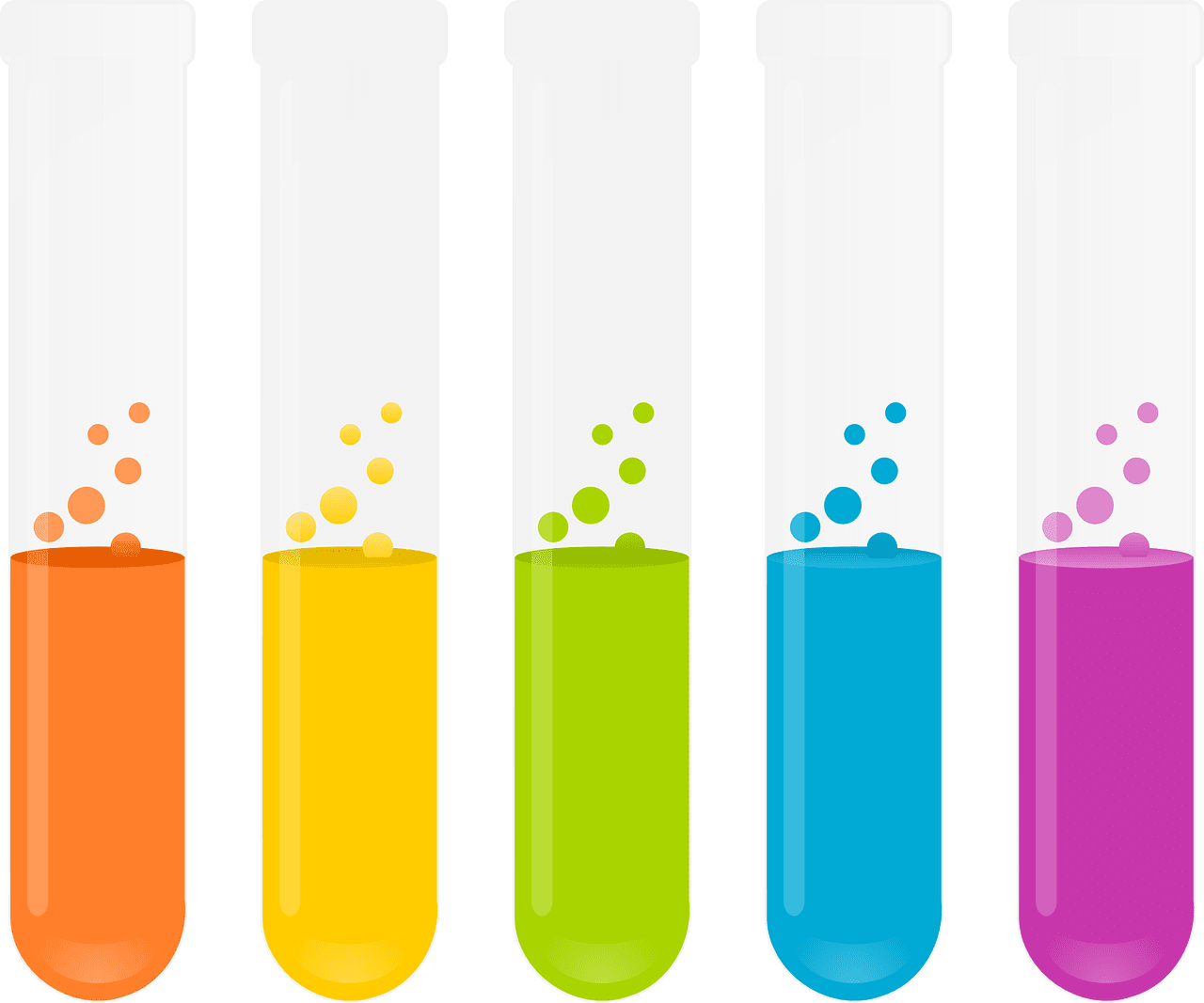 Testing test tubes reagents chemistry vector graphic clipart