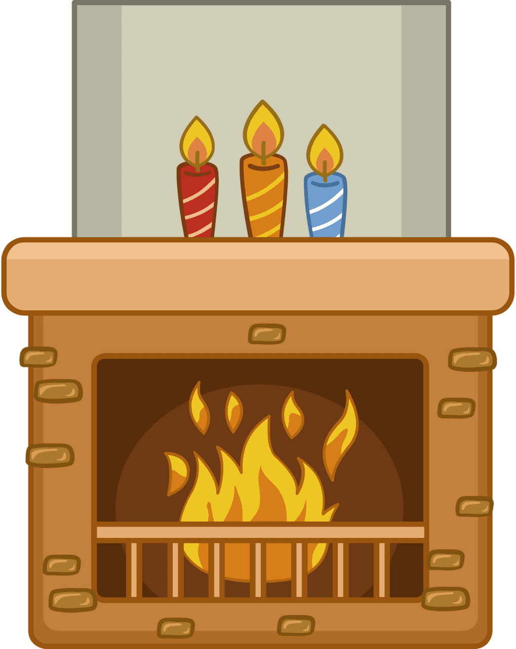 Fireplace vector clipart images 3