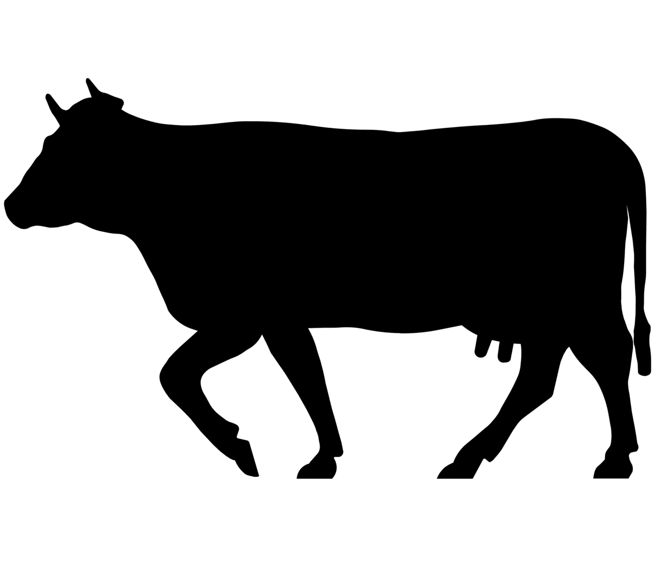 Cow black and white image size clipart 3