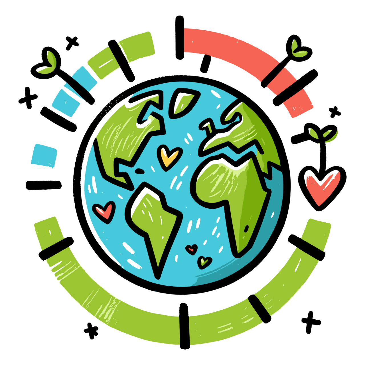 Earth day international kindness reset clipart free