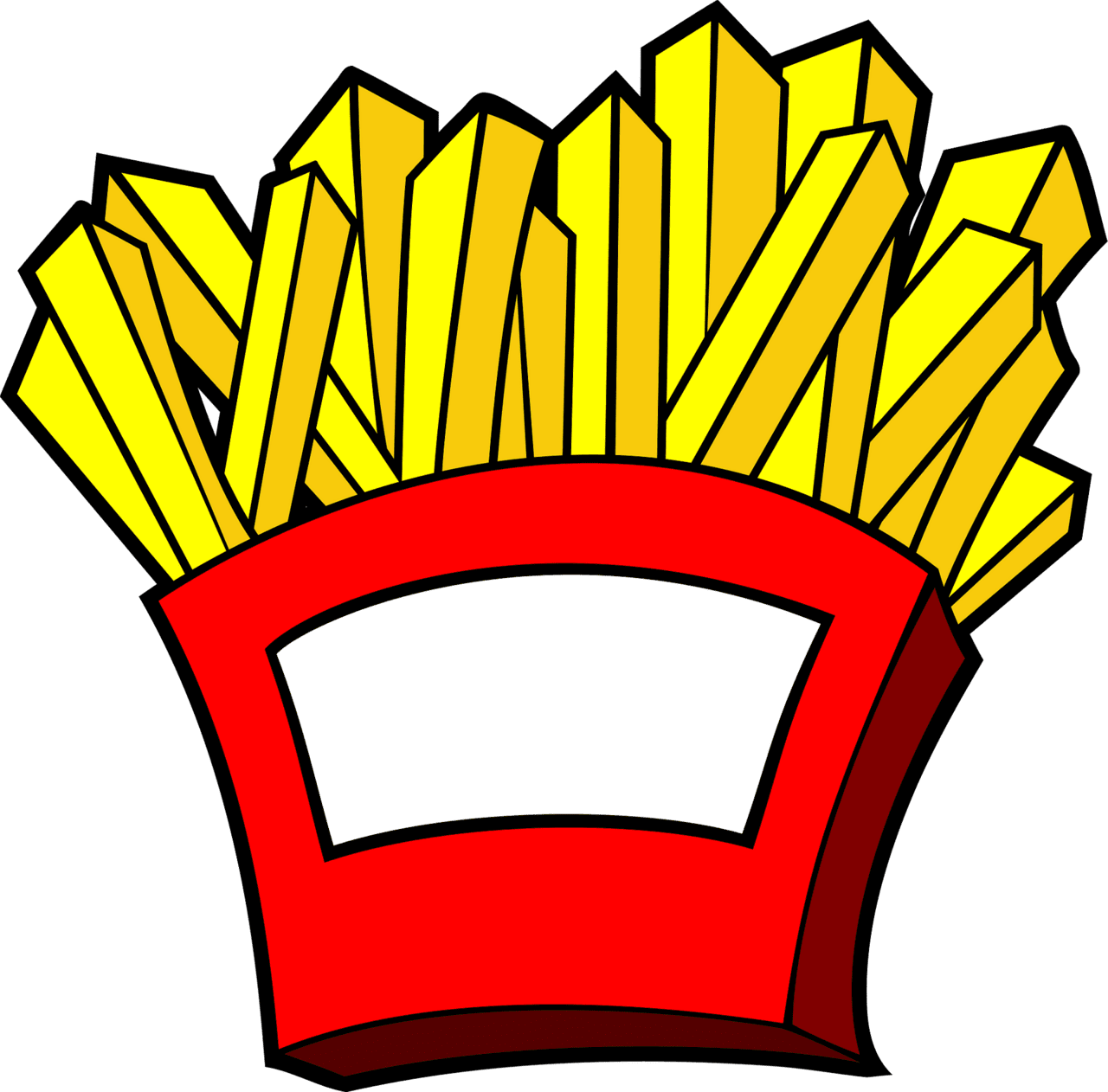 French fries in red carton vector clipart images