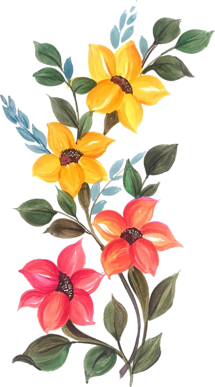 Flower outline clipart transparent 2