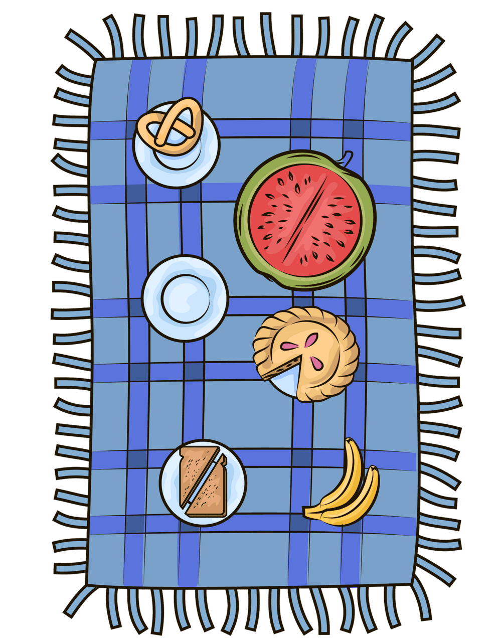 Picnic blanket vector clipart images