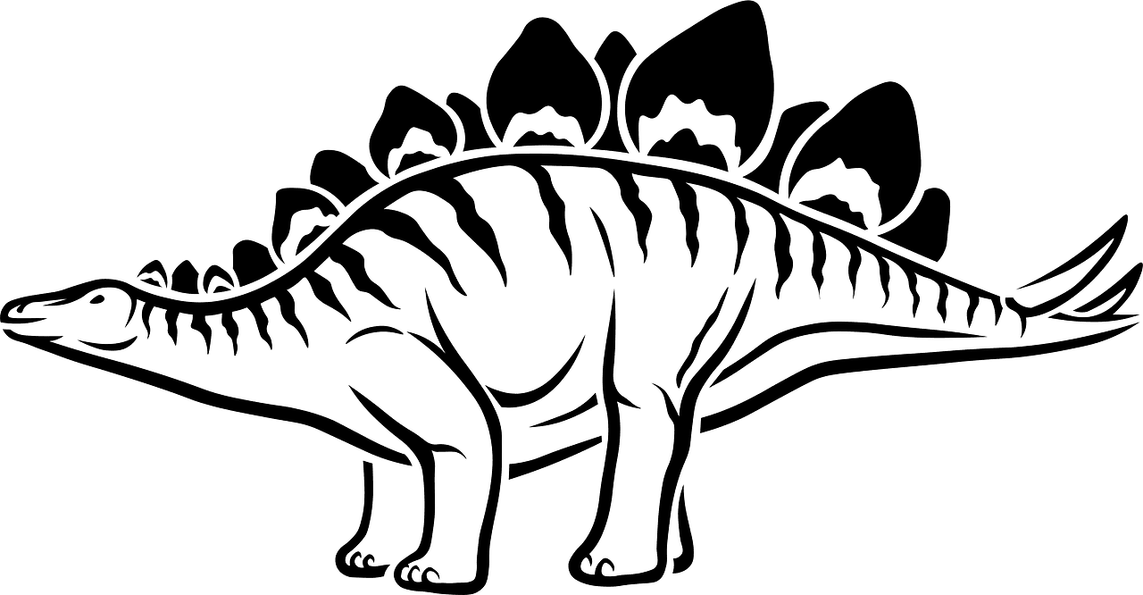 Dinosaur black and white stegosaurus vector clipart images