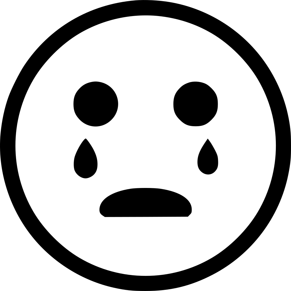 Crying face emoji vector clipart