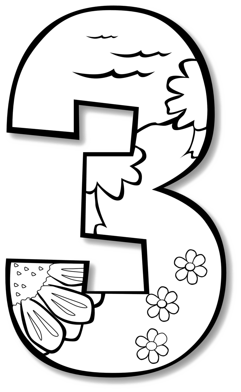 Artistic numbers number three decorative design clipart all photo