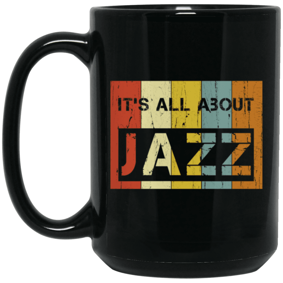 Coffee mug retro jazz lover its all about oz black size clipart background