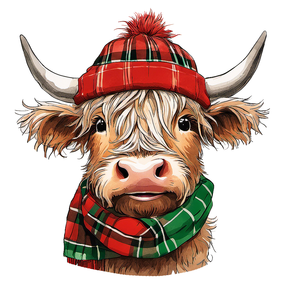 Cattle christmas cow cartoon drawing clipart image