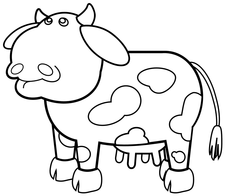 Cow black and white clipart image outline id