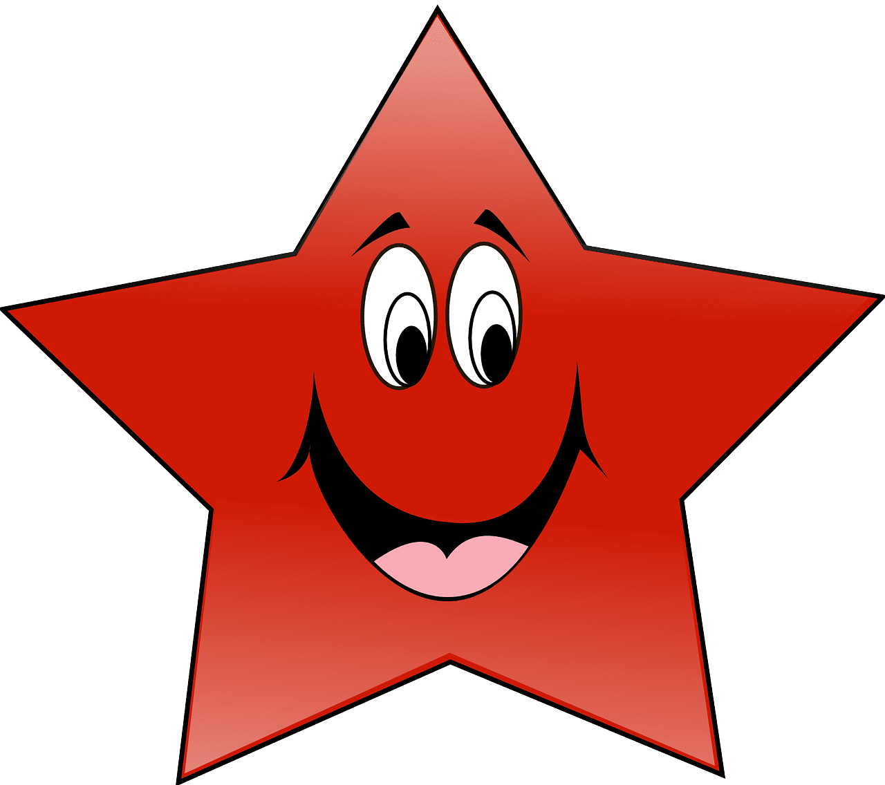 Smiling face photo of star red shape from clipart