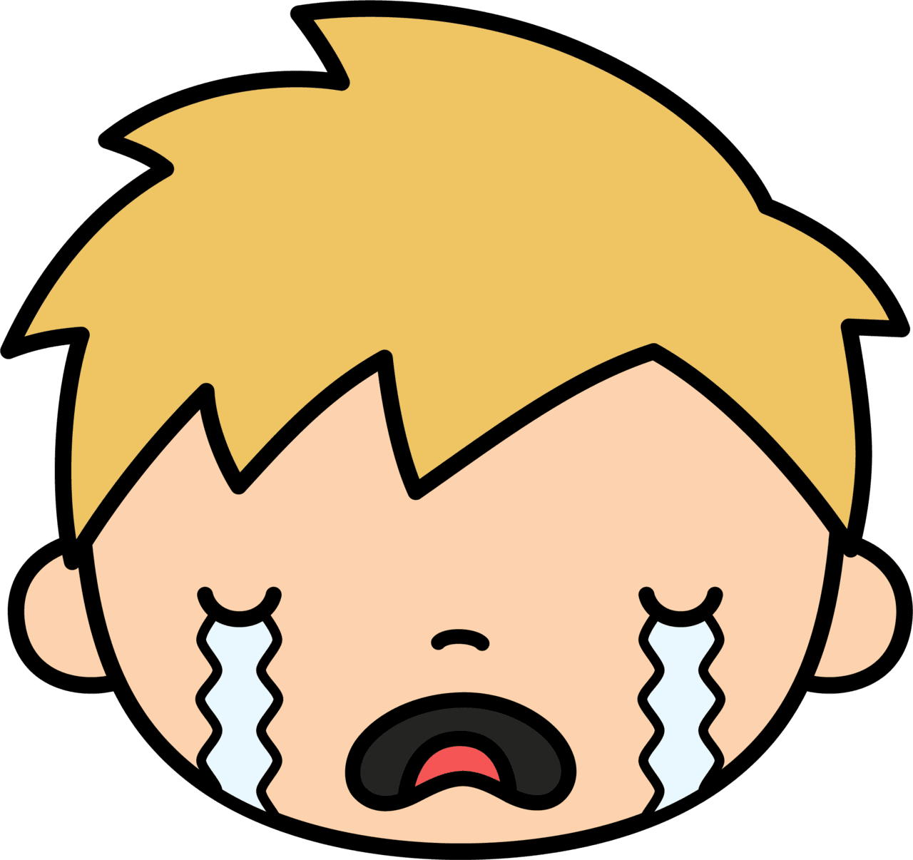 Crying pin page clipart free