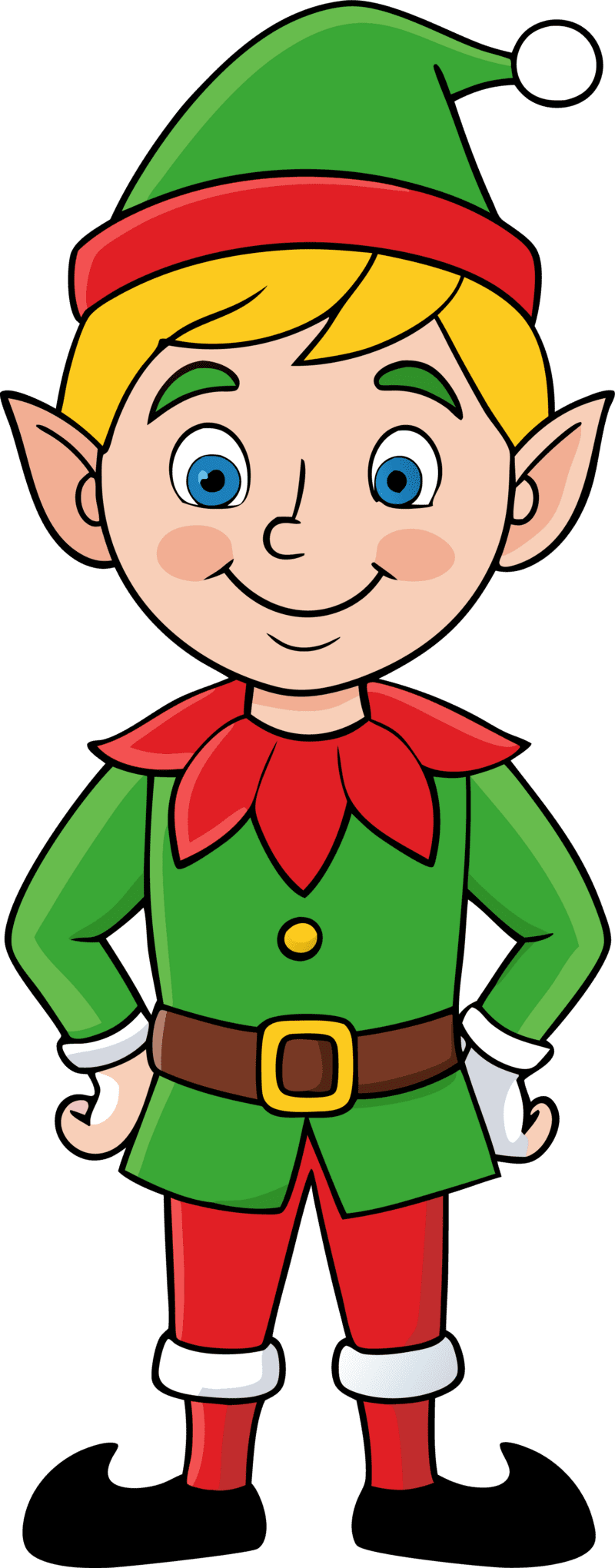 Christmas elf vector clipart silhouette line art logo images