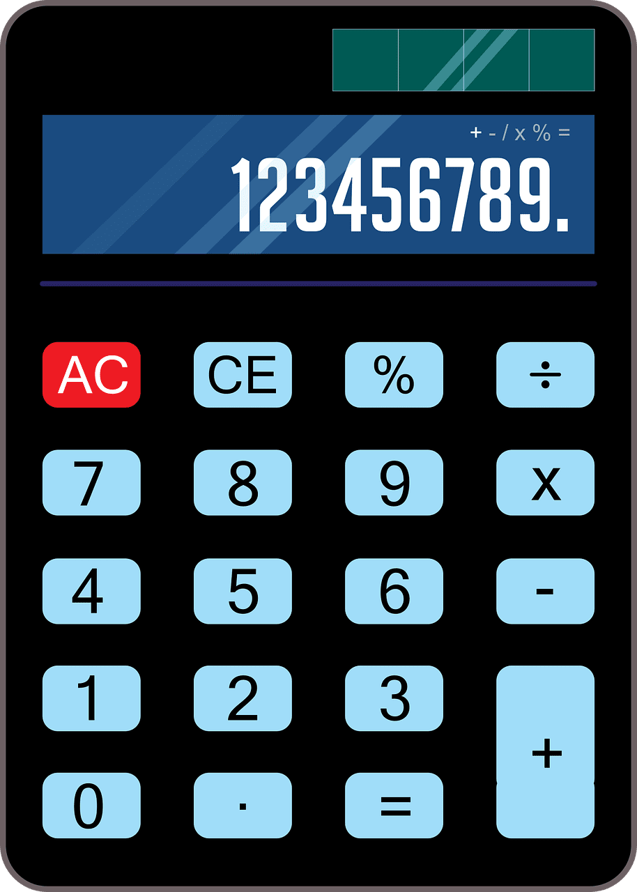 Calculator math accounting vector graphic clipart