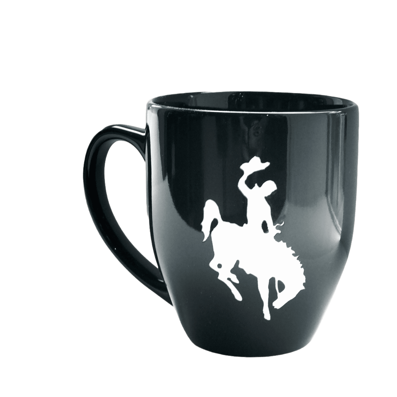 Sandblasted bronco coffee mug clipart image