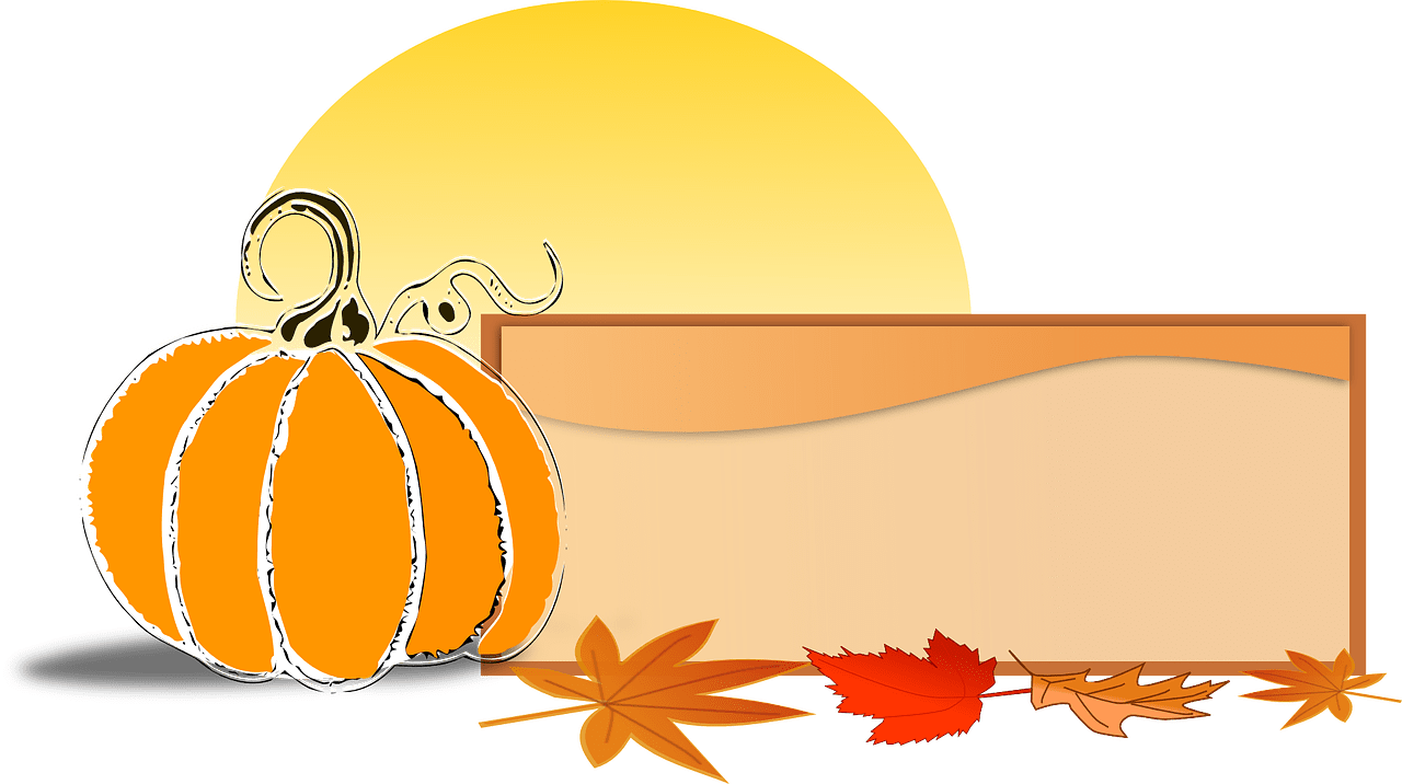 Cute fall foliage pumpkin nature vector graphic clipart