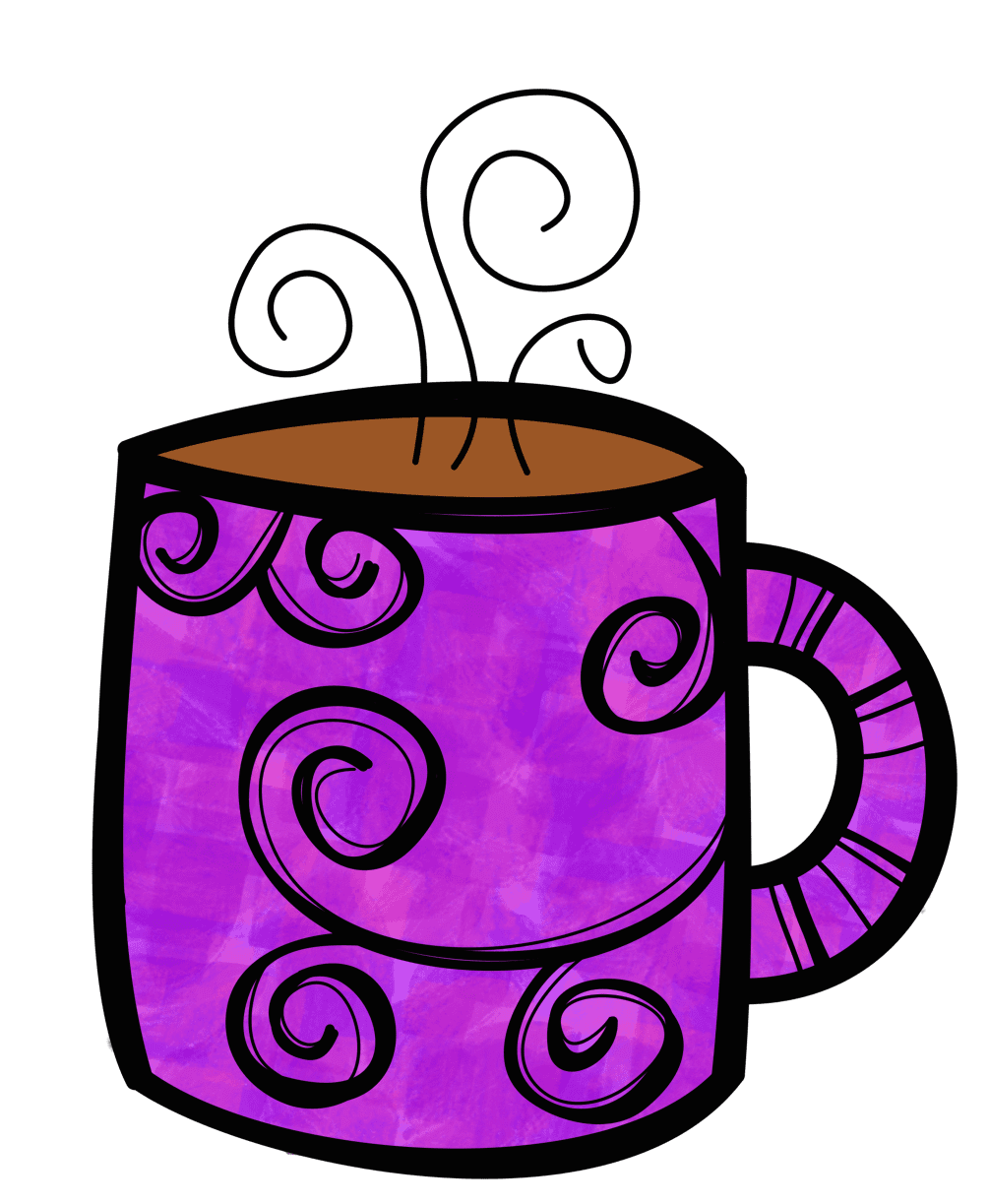 Coffee mug pin page clipart image