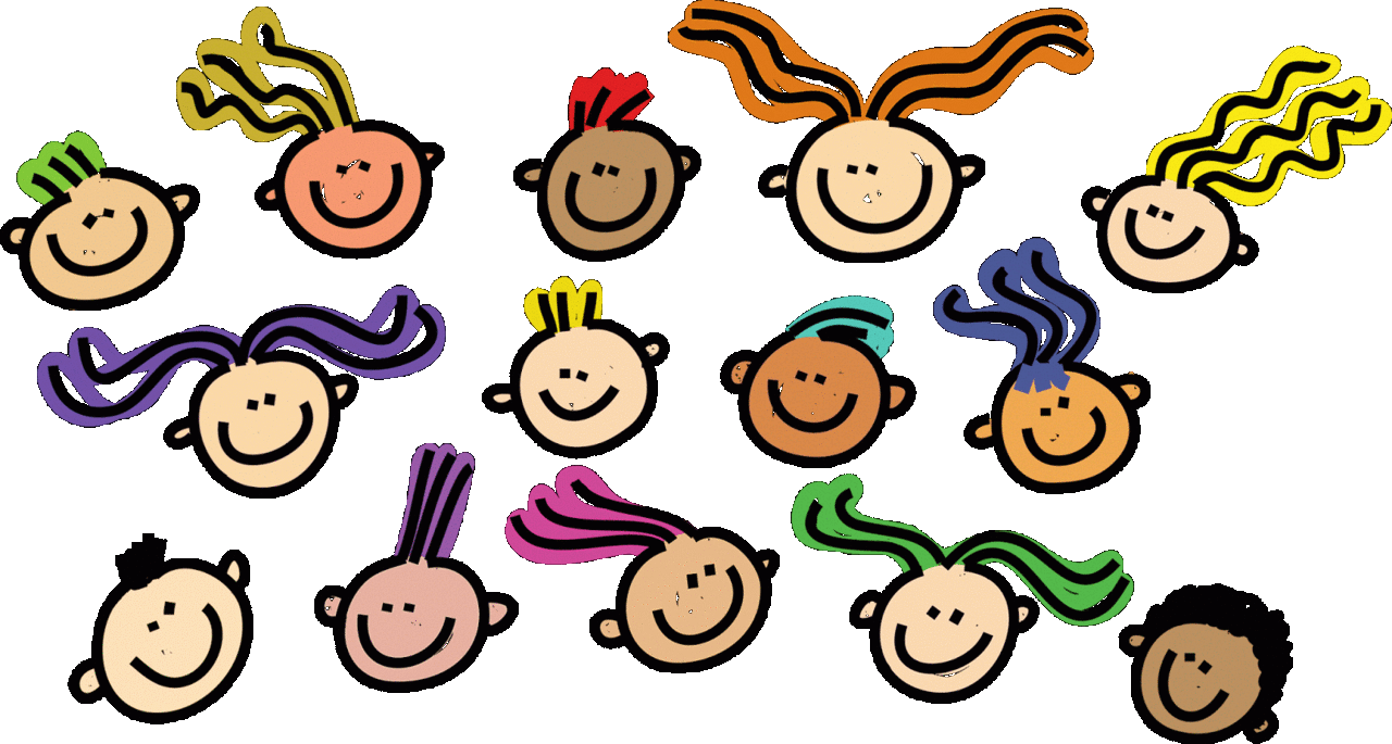 Diversity kids faces clipart photo