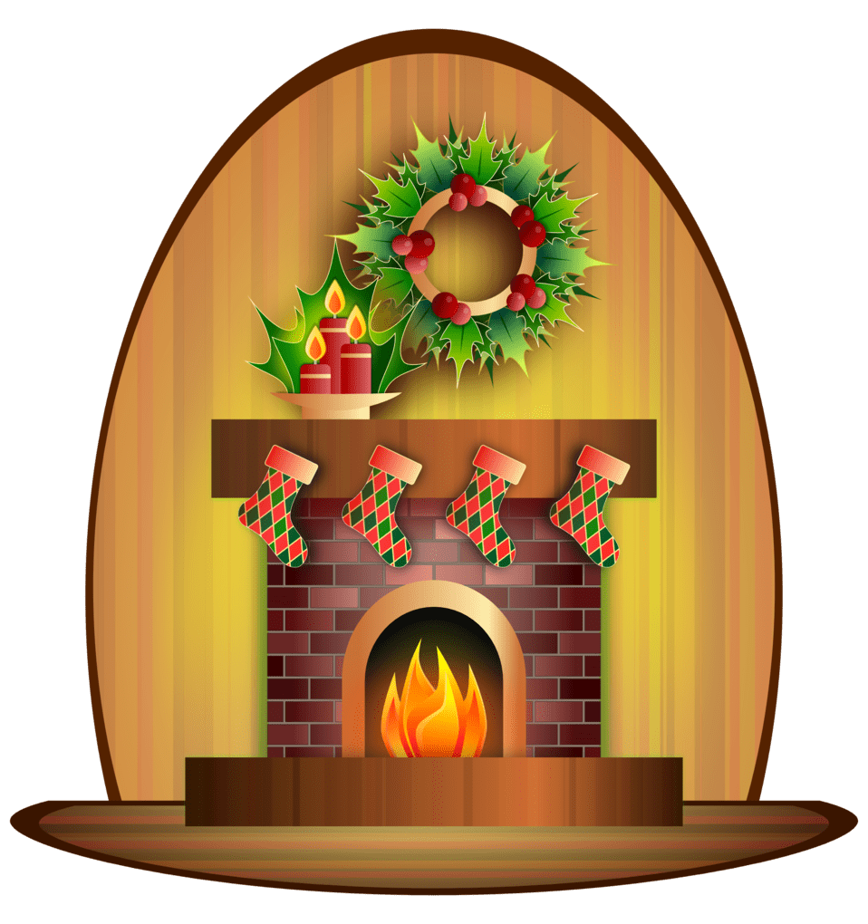 Clipart image christmas fireplace id