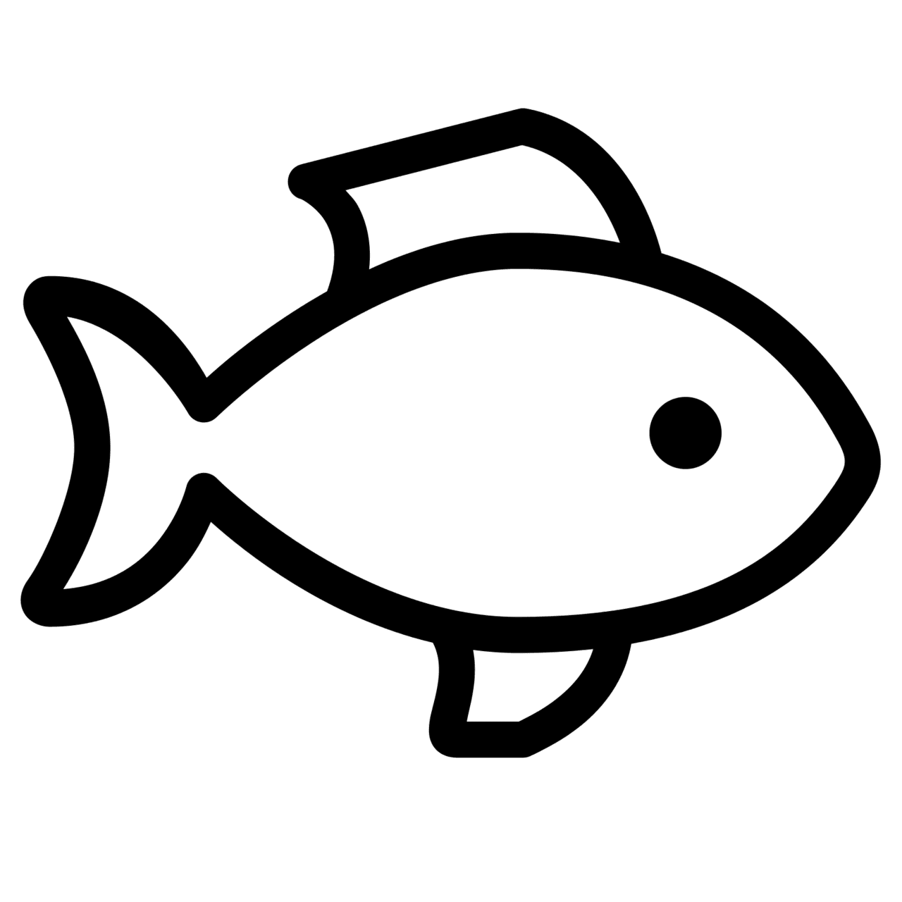 Black white fish drawing logos symbols clipart