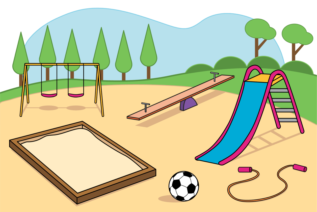 At the park our math kindergarten unit section lesson student edition clipart vector