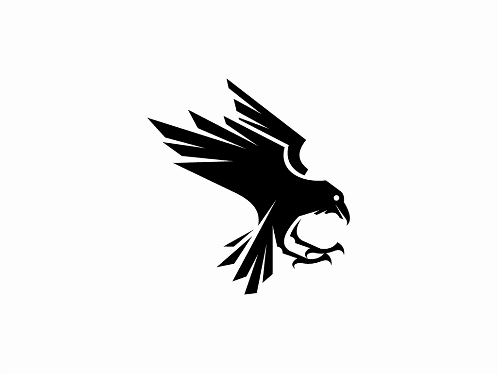 Bird black and white best crow logo design ideas you should check clipart