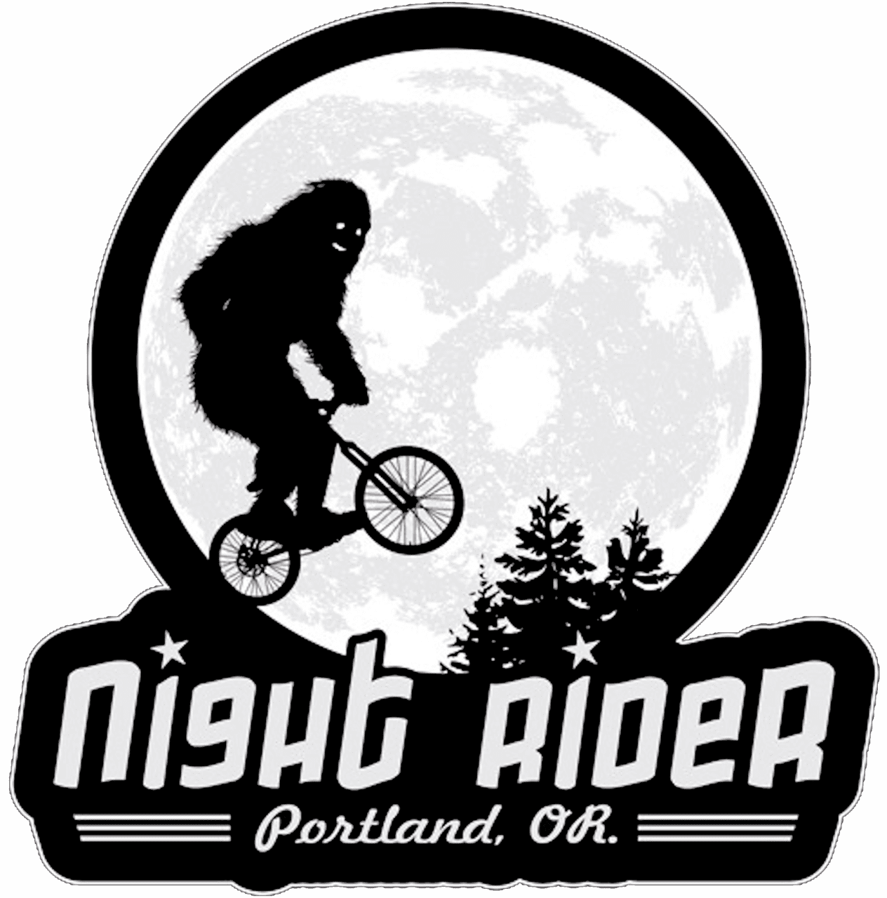 Bigfoot night ride cut images vector clipart line