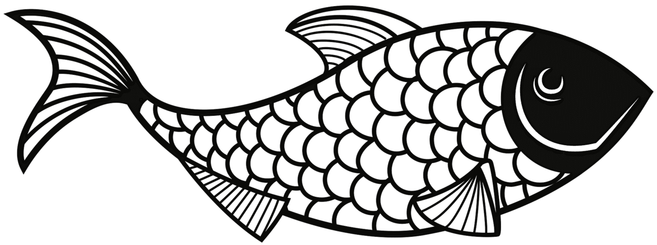 Black white fish and vector clipart images