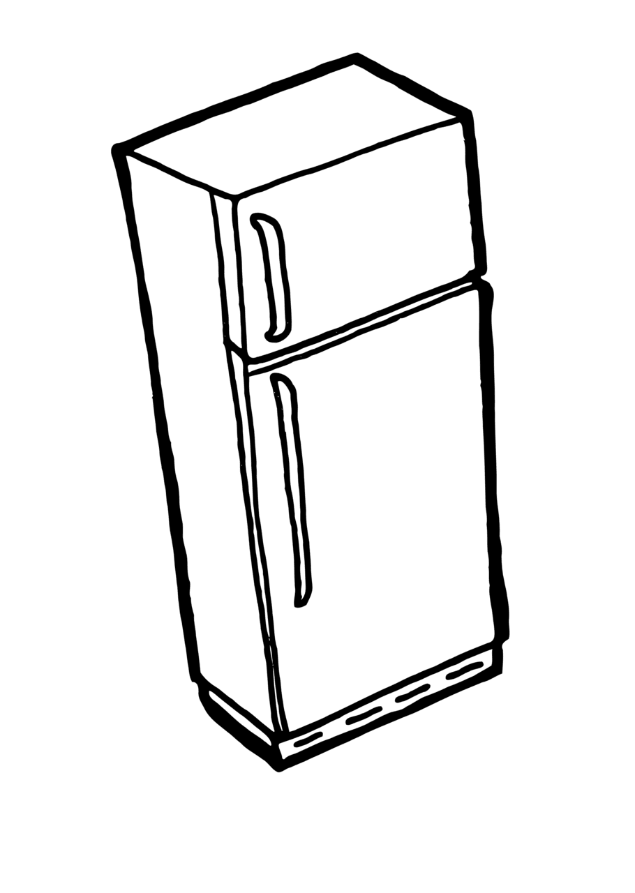 Fridge black and white clipart logo