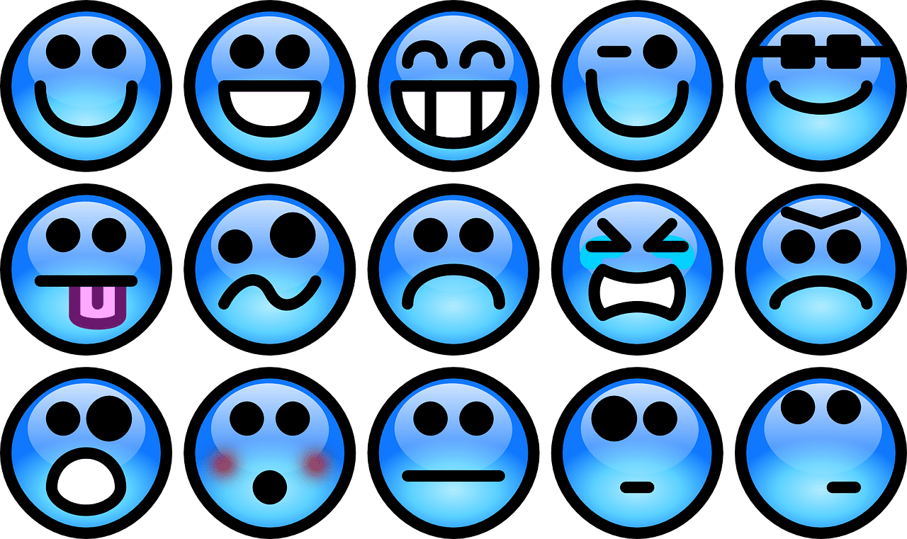 Emotions smileys feelings vector graphic clipart