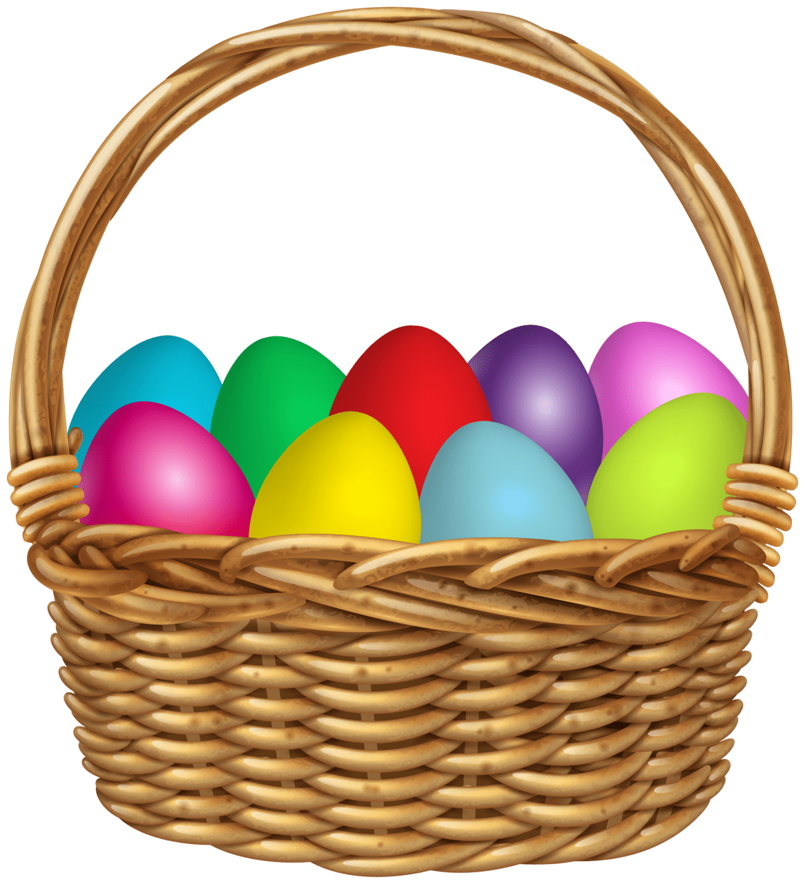 Easter basket with eggs clipart image high quality images and